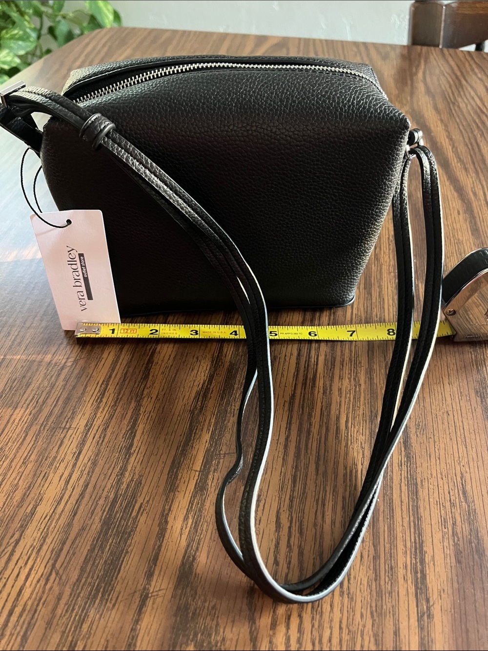 Vera Bradley Black Pebbled Leather Crossbody